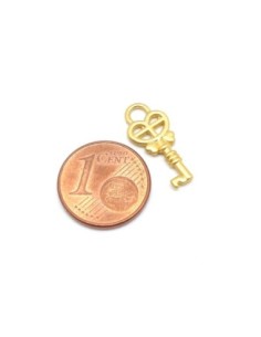 breloque clé du paradis en métal zamak doré 2