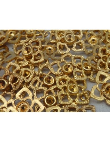 Connecteur, médaille, cabochon fleur carré en...