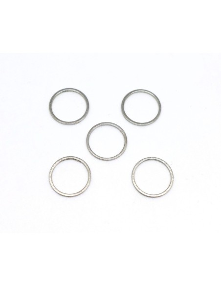 anneau fermé rond 14mm en métal argenté fin