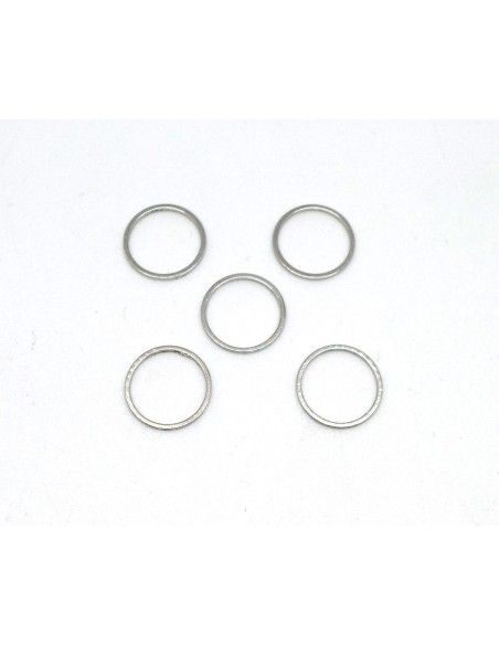 anneau fermé rond 14mm en métal argenté fin