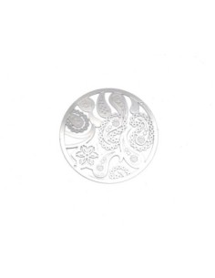 Grande Estampe en filigrane ronde rosace fine 48mm en métal argenté 2
