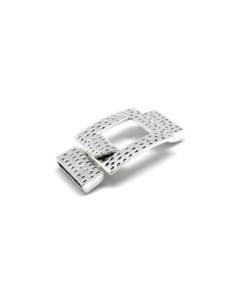 Fermoir manchette crochet en métal argenté travaillé ouverture 16mm x 2,7mm - boucle 2