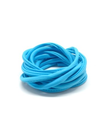 Cordon lycra élastique 3mm style spaghetti bleu
