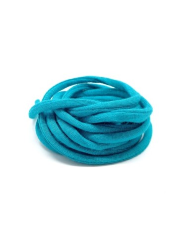 Cordon polyester élastique 3mm style spaghetti bleu canard