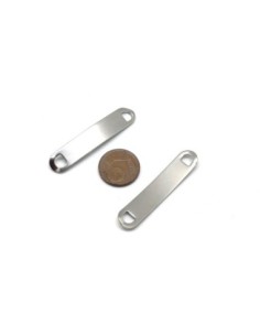 Perle connecteur bracelet à graver argenté en métal acier inoxydable 42mm x 8mm 2