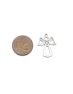 breloque ange métal argenté acier inoxydable 2