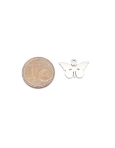 4 breloques papillon argenté en acier inoxydable 2