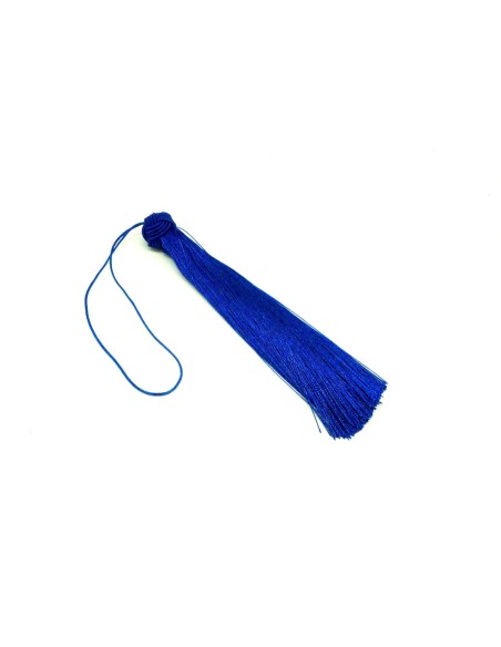 grand pompon de couleur bleu roi doux et brillant avec noeud chapeau 15cm