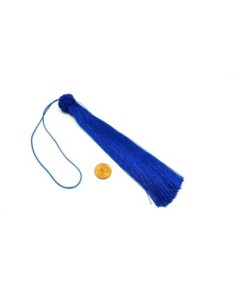 grand pompon de couleur bleu roi doux et brillant avec noeud chapeau 15cm 2