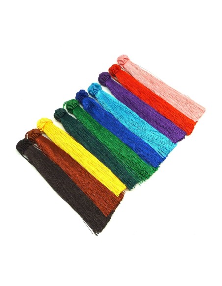 pompon violet byzantin doux et brillant avec noeud chapeau 15cm