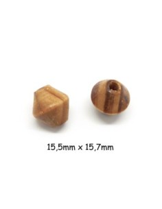 perle en bois toupie 15mm de couleur marron noisette rayé