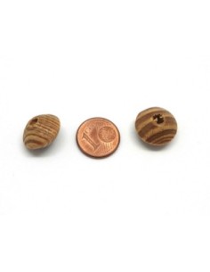 perle en bois soucoupe 16mm de couleur marron noisette rayé 2