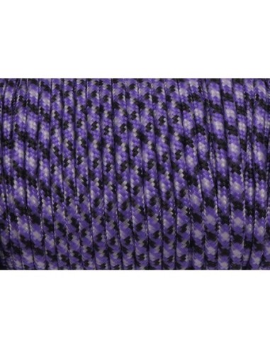 paracorde 3mm cordon nylon tressé violet, noir et blanc