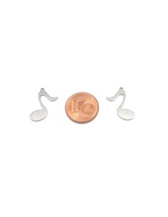 breloque note de musique argenté en acier inoxydable 18mm 2