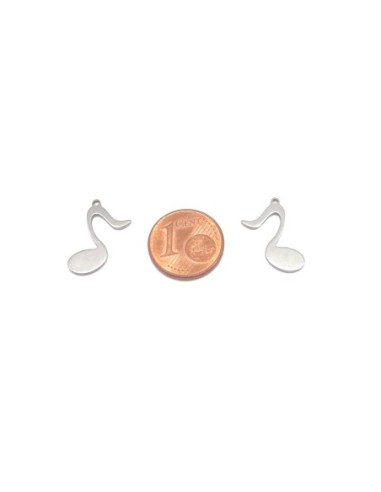 breloque note de musique argenté en acier inoxydable 18mm