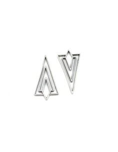 Pendentif connecteur triangle en métal argenté forme géométrique 39mm x 20mm 2