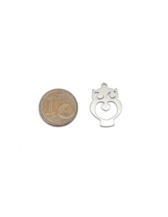 breloque hibou argenté en acier inoxydable 2