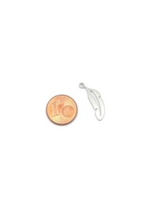 breloque plume argenté en acier inox 2