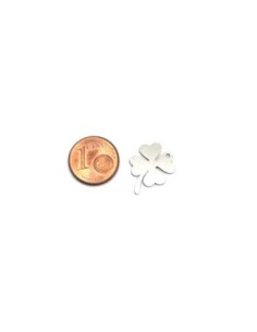 breloque trèfle à 4 feuilles coeur argenté en acier inoxydable 2