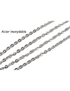 chaine maillon forçat en acier inoxydable argenté résistante