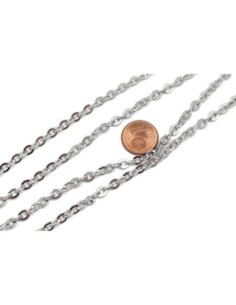 chaine maillon forçat en acier inoxydable argenté résistante  2