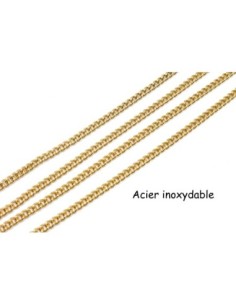 chaine en métal acier inoxydable doré maillon gourmette