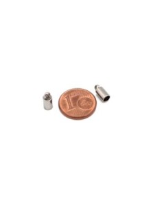 8 Embouts rond métal argenté en acier inoxydable pour cordon de 3mm 2