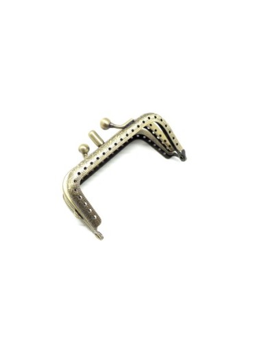 Fermoir sac, porte monnaie, lunette clasp double en métal couleur bronze 8cm