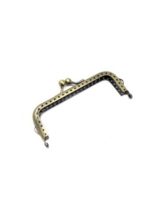 Fermoir porte monnaie, sac en métal couleur bronze 10cm avec attache sur les côté