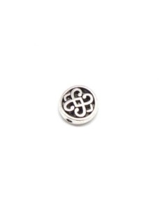 Perle en métal argenté motif celtique 11mm