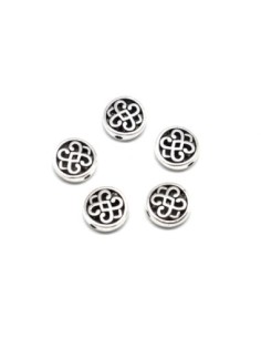 Perle en métal argenté motif celtique 11mm 2