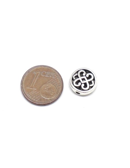 Perle en métal argenté 11mm