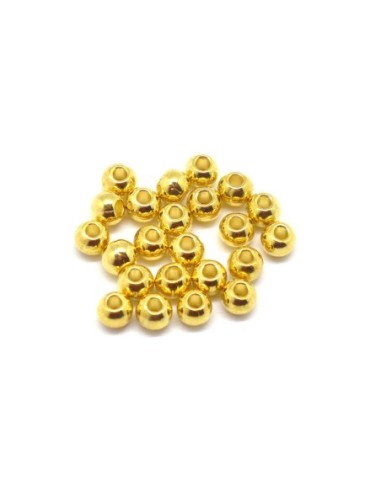 Perle ronde en métal doré lisse 5mm  trou 2mm