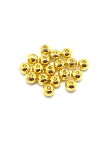 Perle ronde en métal doré pour cordon 1,5mm