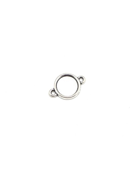 Support cabochon connecteur rond pour cabochon 10mm en métal argenté