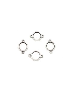 Support cabochon connecteur rond pour cabochon 10mm en métal argenté 2