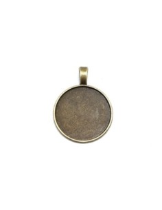 Support pendentifs cabochon rond pour cabochon de 25mm métal de couleur bronze