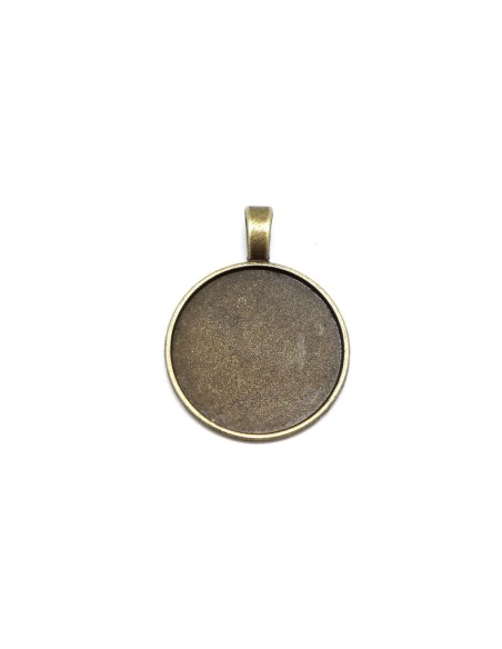 Support pendentifs cabochon rond pour cabochon de 25mm métal de couleur bronze
