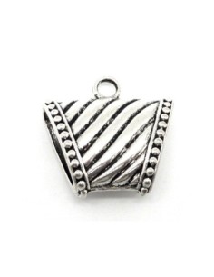 grand support breloque bélière pour foulard en métal argenté