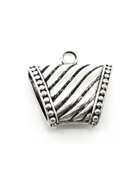 grand support breloque bélière pour foulard en métal argenté