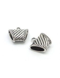 grand support breloque bélière pour foulard en métal argenté 2