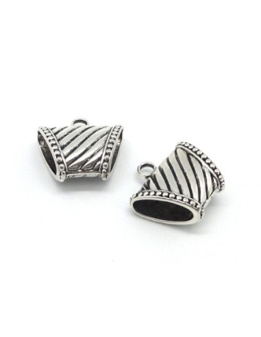 grand support breloque bélière pour foulard en métal argenté