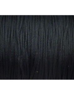 Fil nylon tressé plat noir 1mm