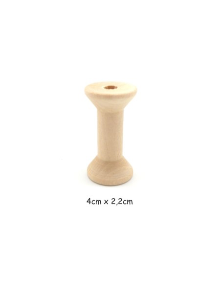 bobine en bois brut naturel 4cm x 2,2cm pour couture ou déco