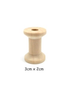 bobine en bois brut naturel 3cm x 2cm pour couture ou déco
