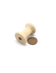 bobine en bois brut naturel 3cm x 2cm pour couture ou déco 2