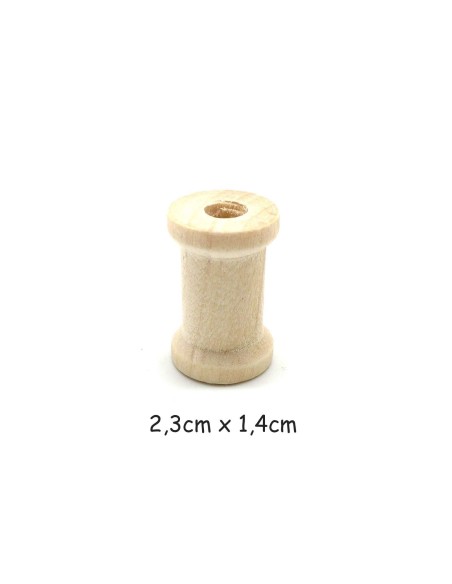 bobine en bois brut naturel 3cm x 2cm pour couture ou déco