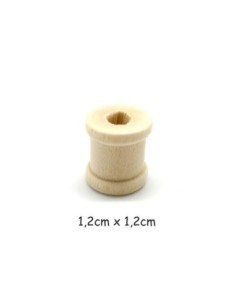 petite bobine en bois brut clair naturel 1,2cm pour DIY couture ou décoration