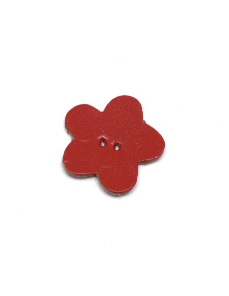 fleur simili cuir de couleur rouge 25mm