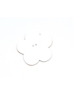 fleur en simili cuir blanc 4cm scrapbooking